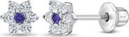 In Season Jewelry Cubic Zirconia Cluster Flower Earrings