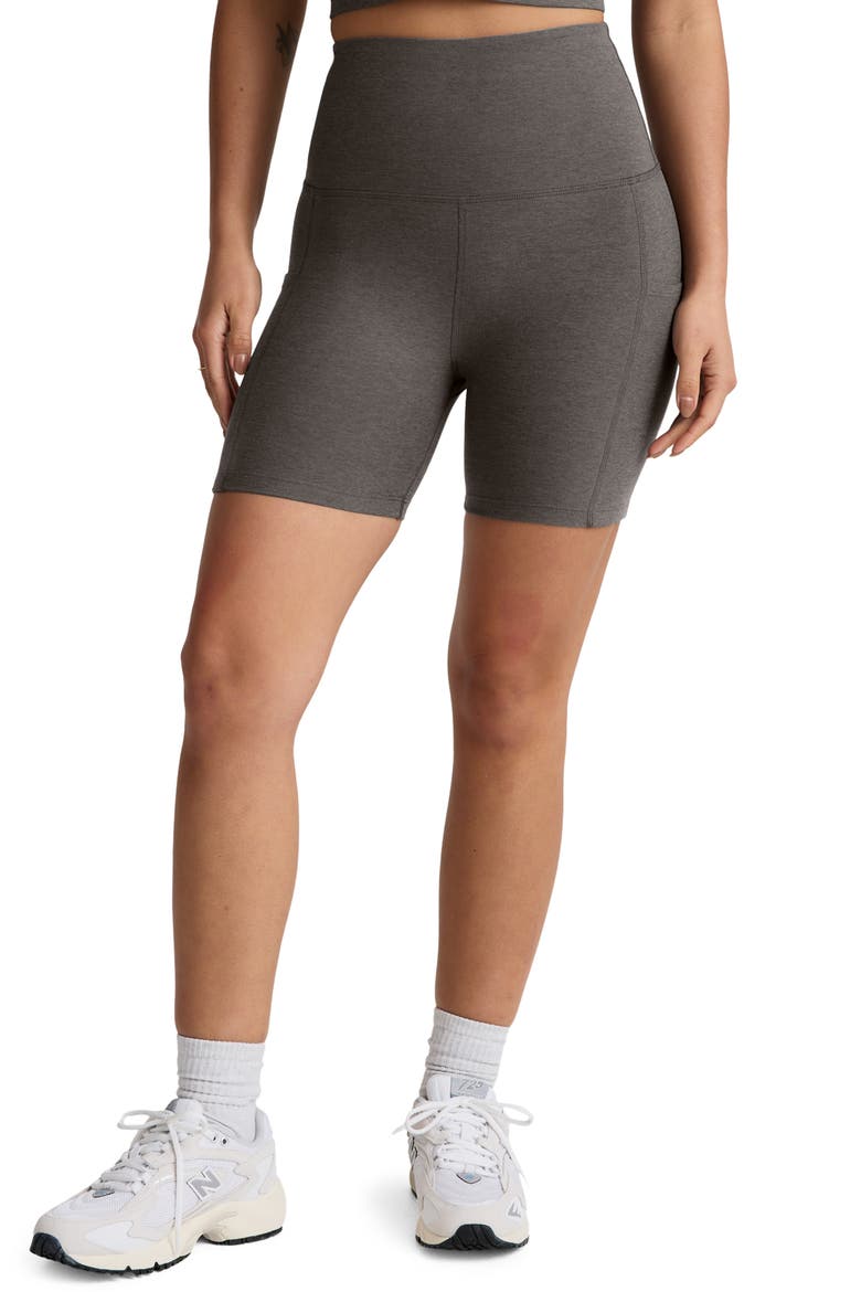 Space Dye Keep Pace Bike Shorts, Main, color, TRUE GRAY HEATHER