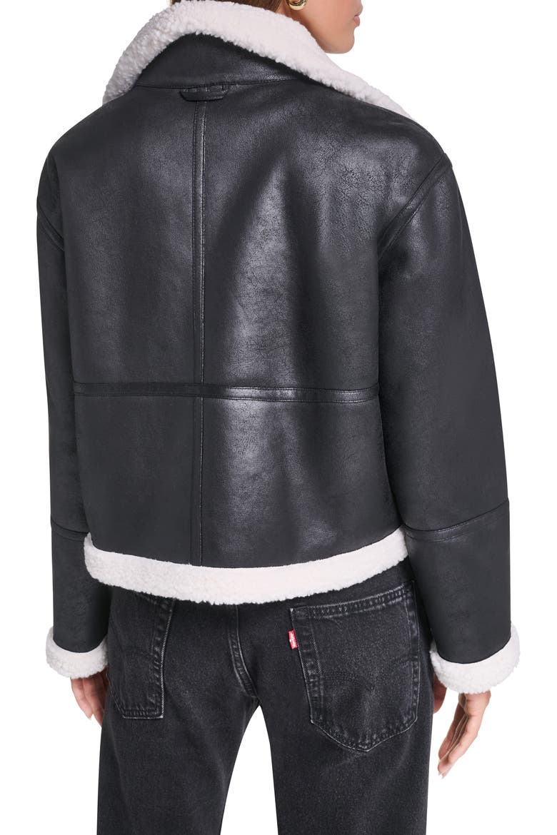 Reversible Faux Shearling Jacket, Alternate, color, BIRCH BLK