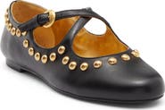 Reformation Salome Studded Leather Mary Jane Ballet Flat