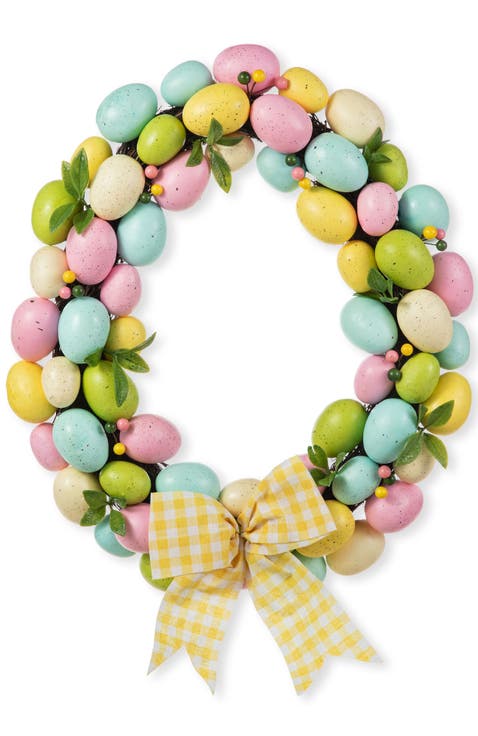 18"D Easter Egg Shaped Eggs Wreath