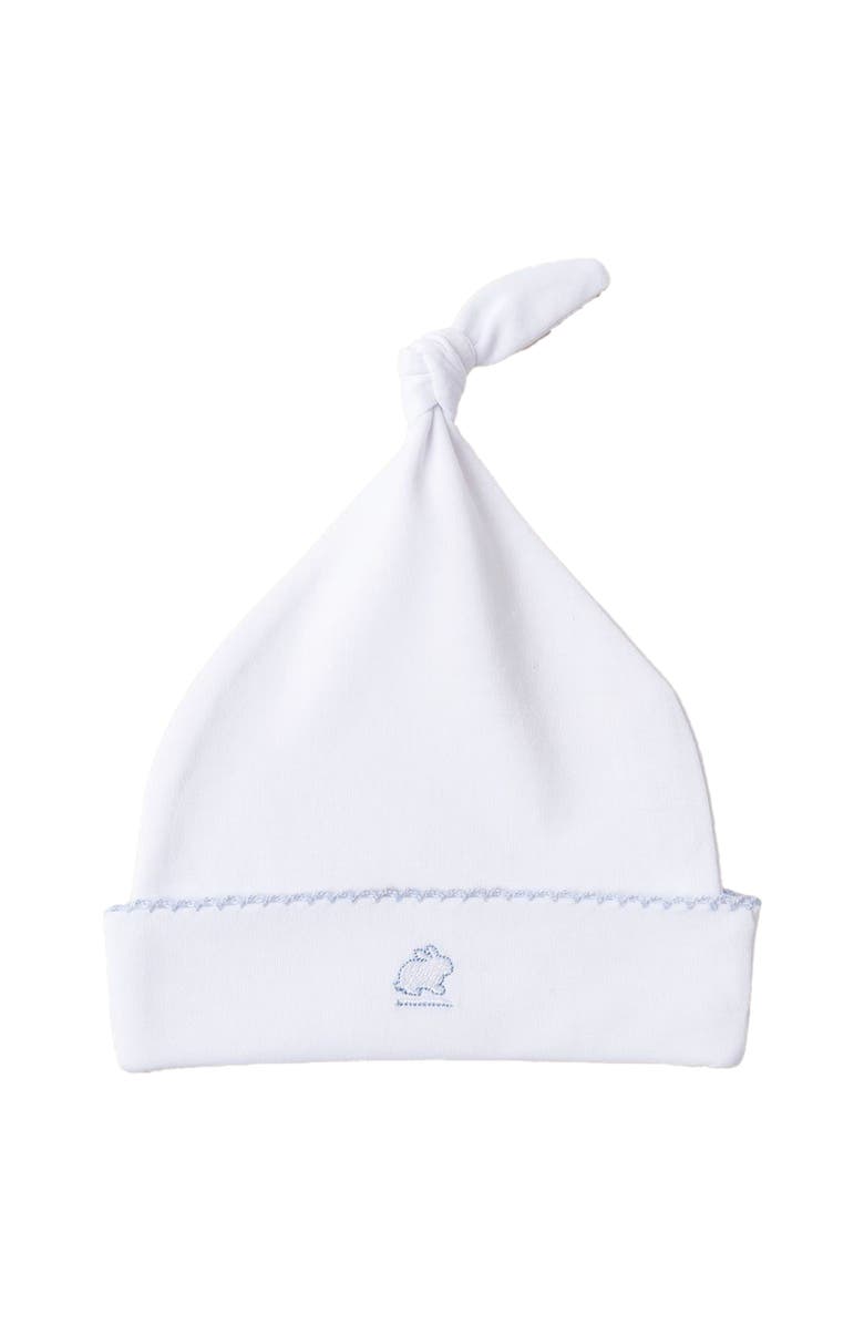 Babycottons Premium Peruvian Pima Cotton Logo Knot Beanie for Infant, Main, color, Blue