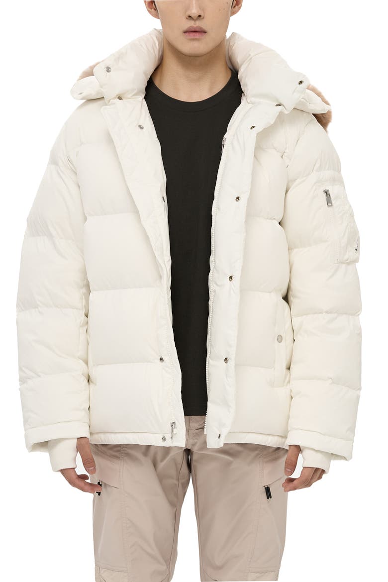 Minto Mens Detachable Hood Puffer, Main, color, Bone
