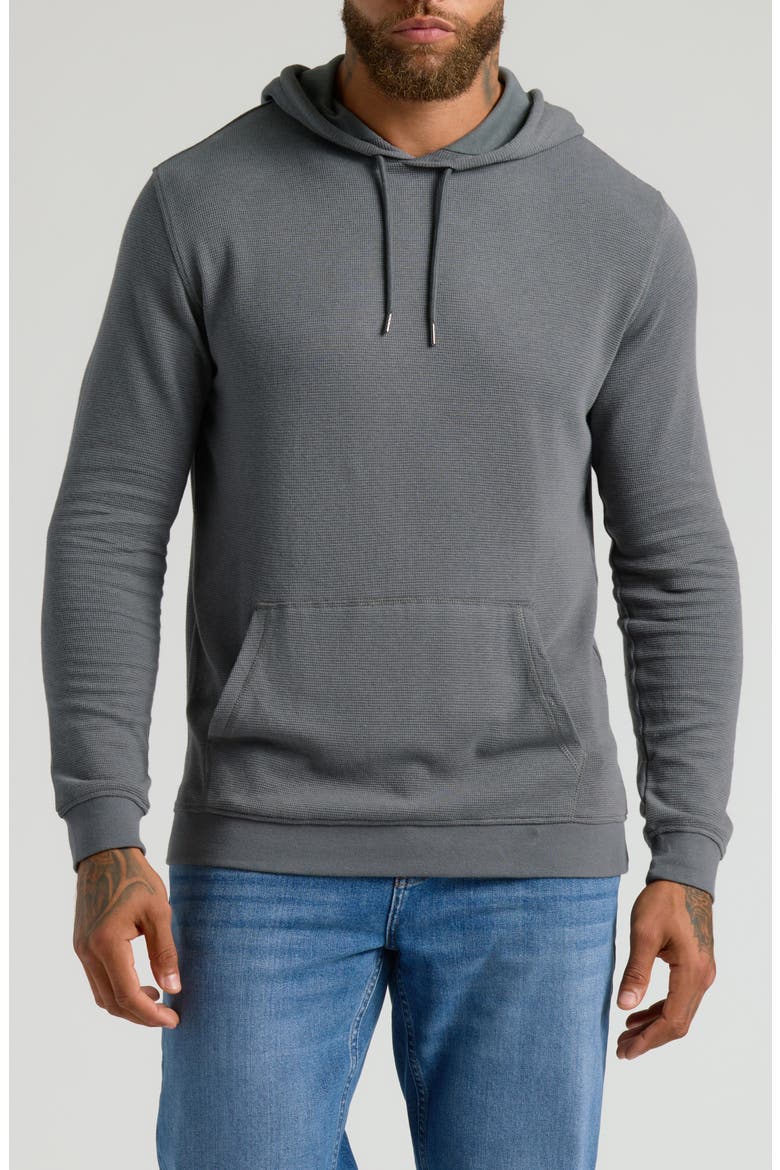 Waffle Pullover Hoodie, Main, color, CARBON