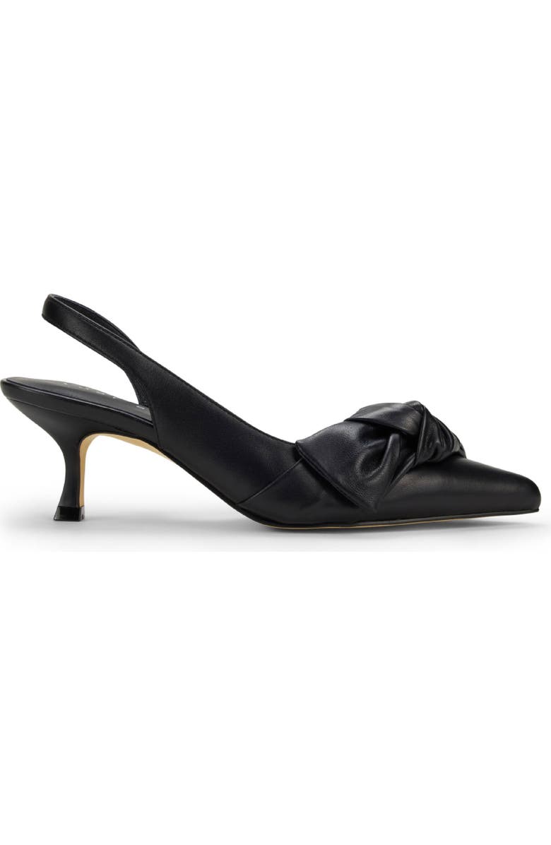 Yosi Samra Kaleigh Bow Slingback Pointed Toe Kitten Heel Pump, Alternate, color, Black