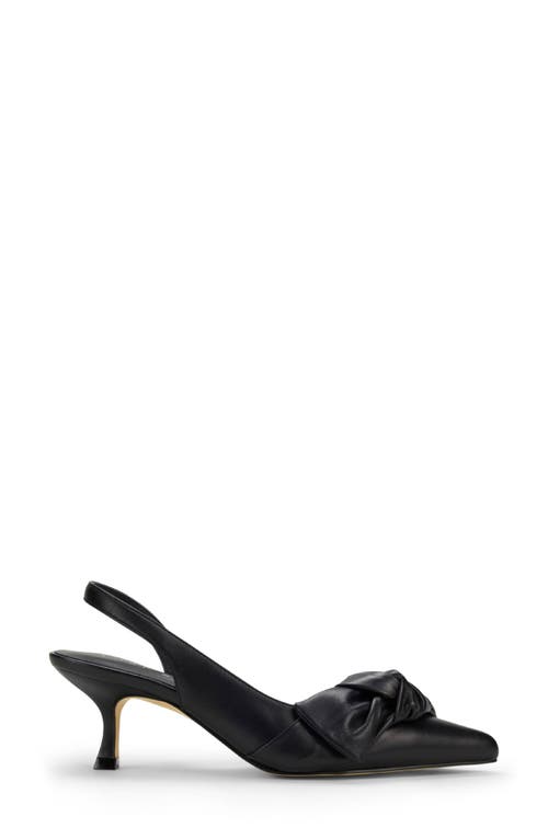 Yosi Samra Kaleigh Bow Slingback Pointed Toe Kitten Heel Pump In Black