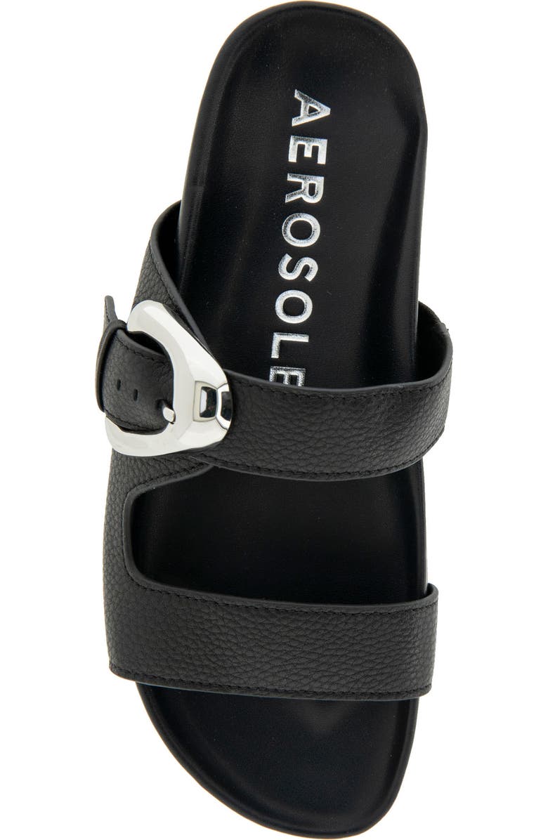 Aerosoles Lemon Flatform Slide Sandal, Alternate, color, Black Pebbled Leather