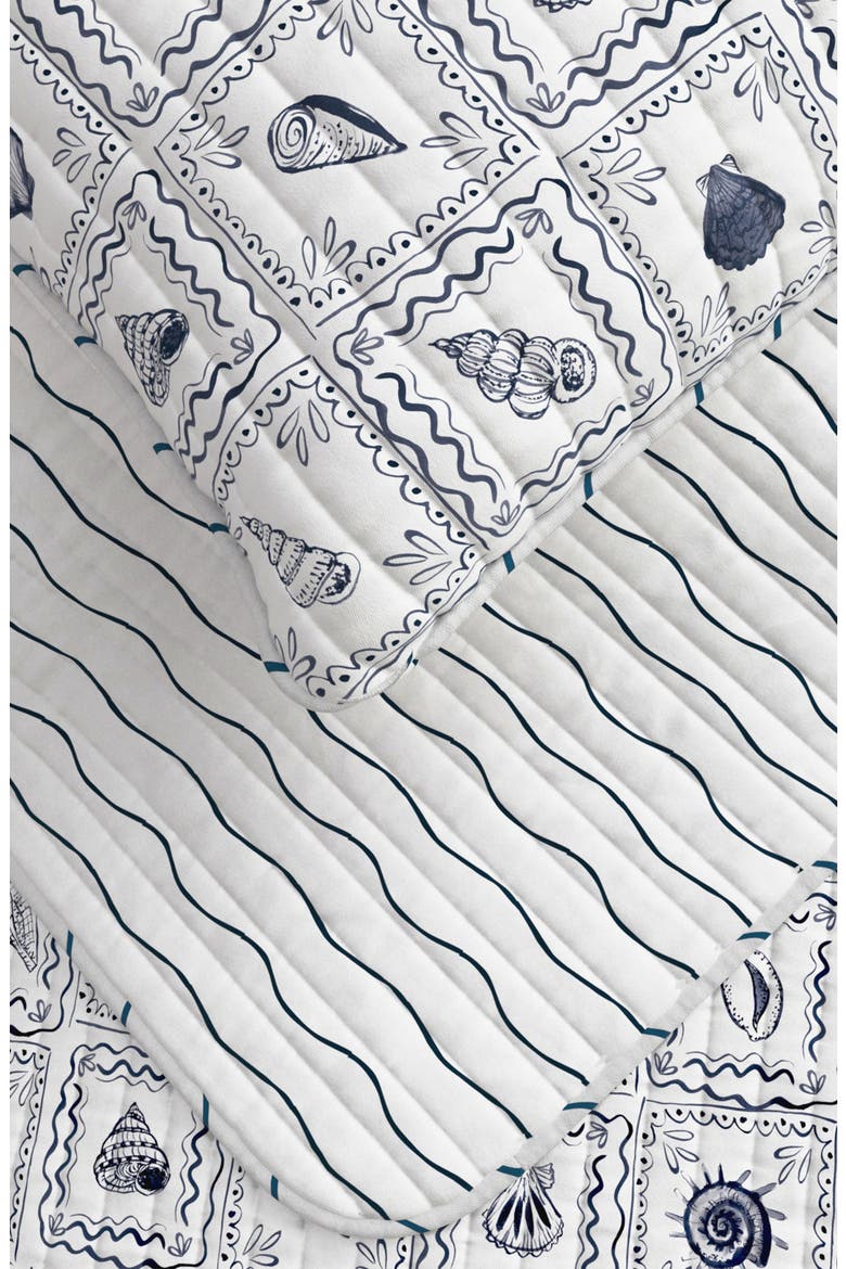 Coastal Seashell Tile Reversible Quilt Set, Alternate, color, SEASHELL TILE