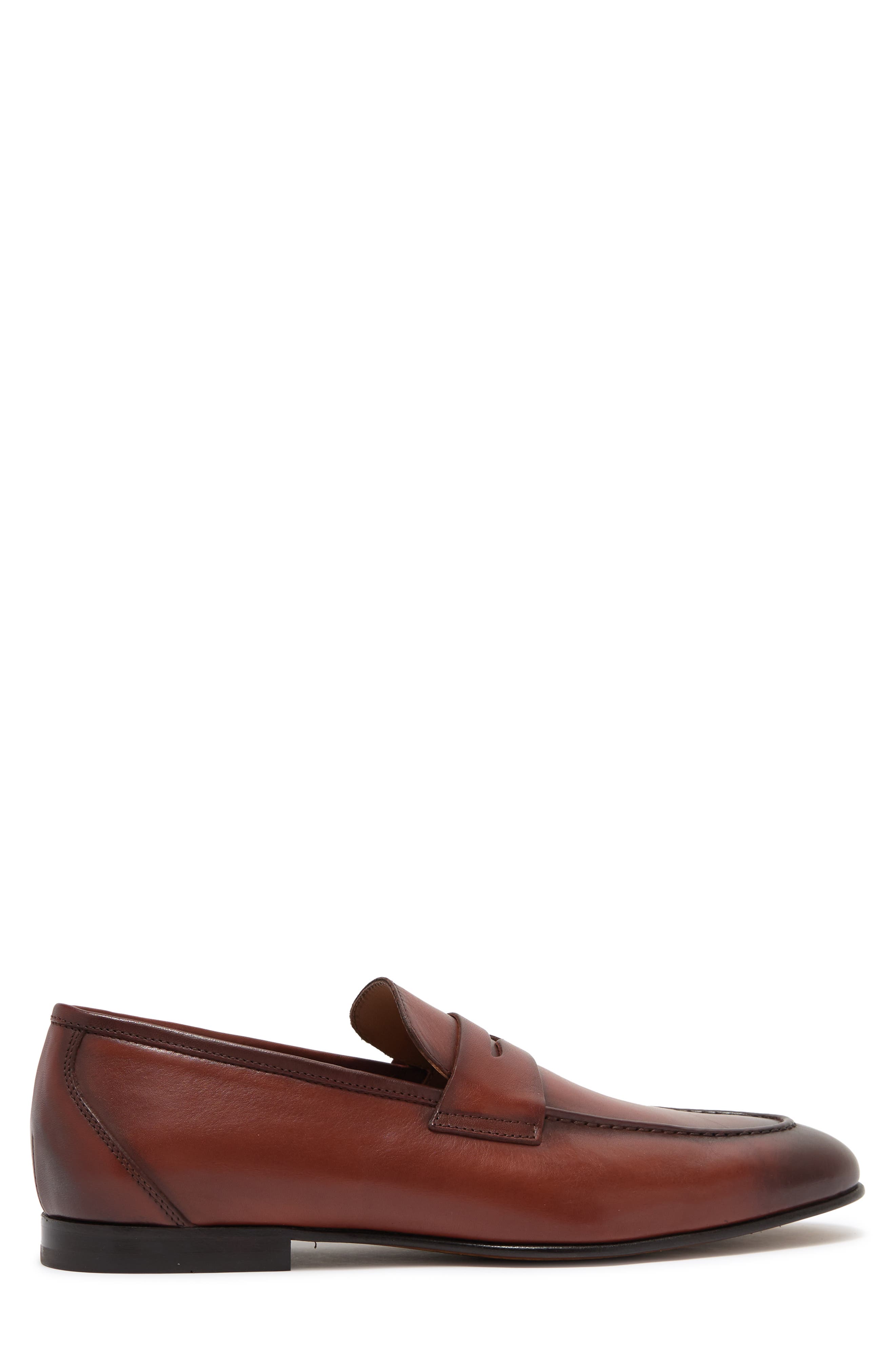 ANTONIO MAURIZI Leather Penny Loafer, Alternate, color, 