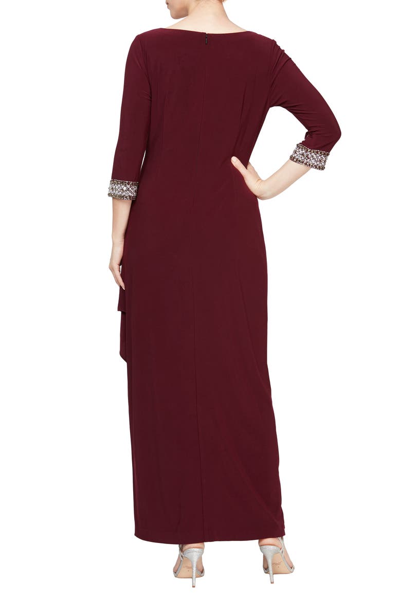Alex Evenings Embellished Cuff Dress, Alternate, color, 