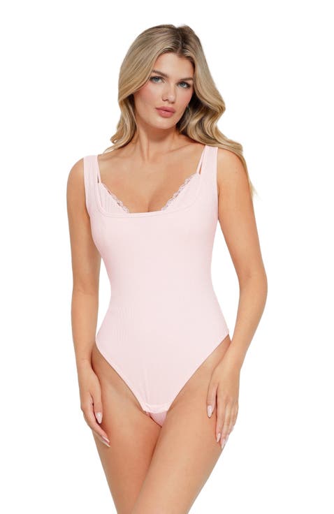 Shapewear Modal Tummy Control Inner Lace Cami Bodysuit