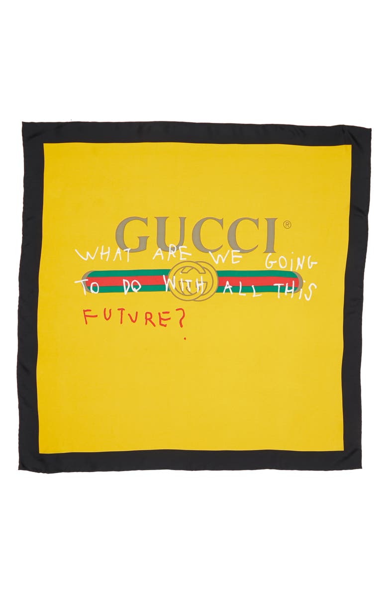 Gucci Coco Capitán Print Silk Scarf, Main, color, 