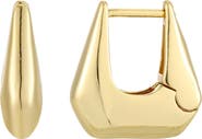 Adornia 14K Gold Plated Geometric Hoop Earrings