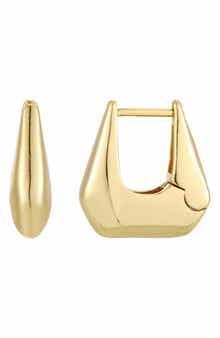Adornia 14K Gold Plated Geometric Hoop Earrings