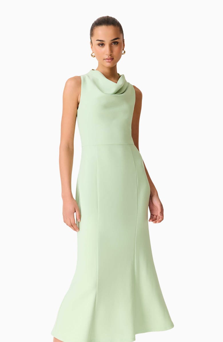 Elliatt Jamie Cowl Neck Crepe Cocktail Dress, Alternate, color, Sage