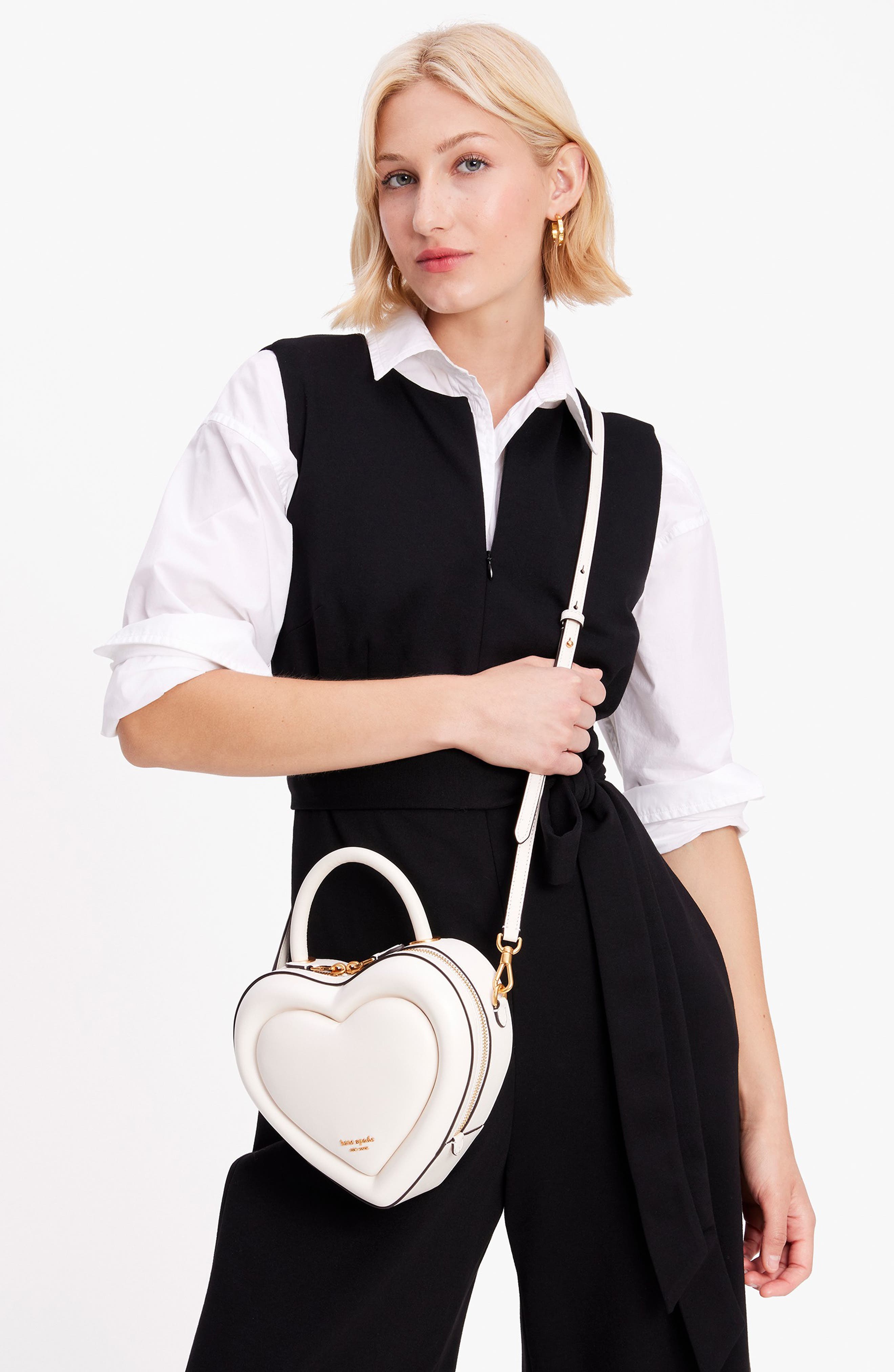 Kate Spade New York 3d heart leather crossbody bag, Alternate, color, 