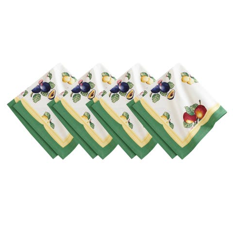 French Garden Water Resistant Napkins Set Of 4 Multicolor - 21"w X 21"l
