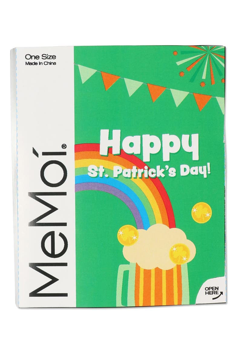 Big Kid's Irish You Were Beer Greeting Card Crew Socks, Alternate, color, Lime