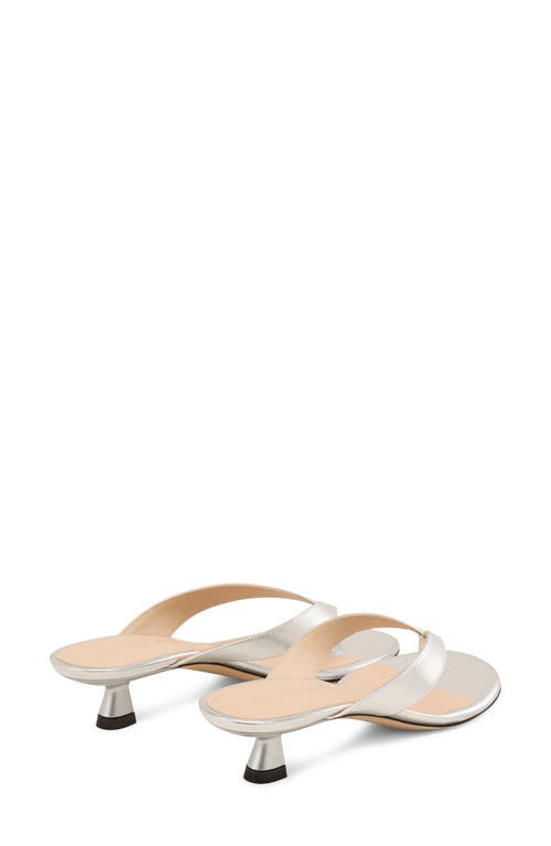 Stuart Weitzman Rio Kitten Heel Sandal In Silver