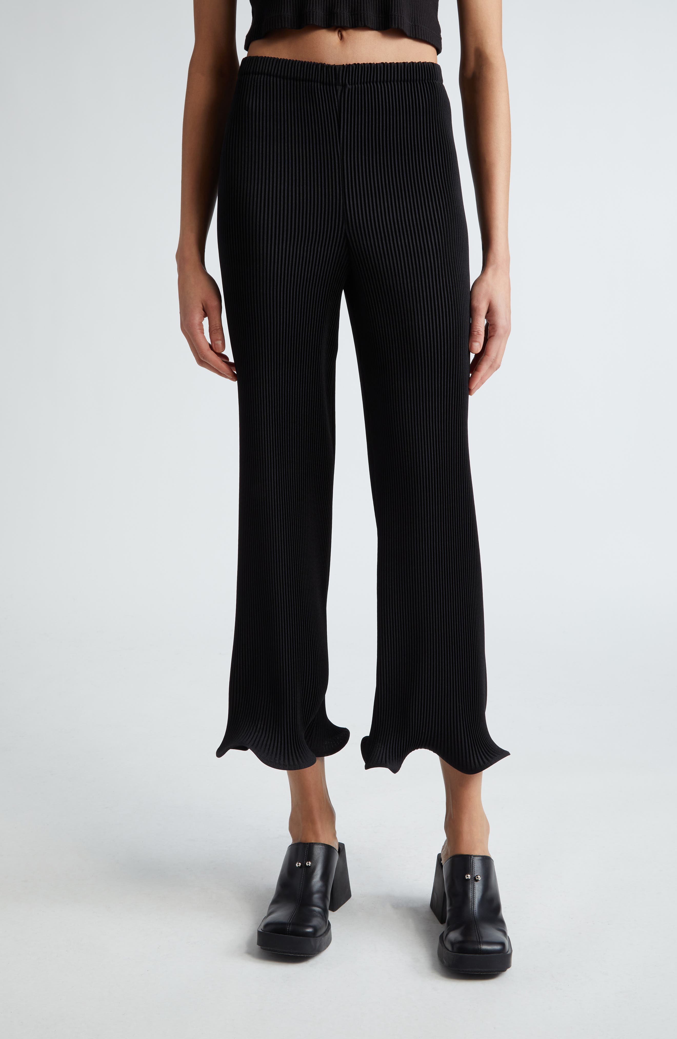 MELITTA BAUMEISTER Rib Ripple Hem Crop Pants (Women) | Nordstromrack