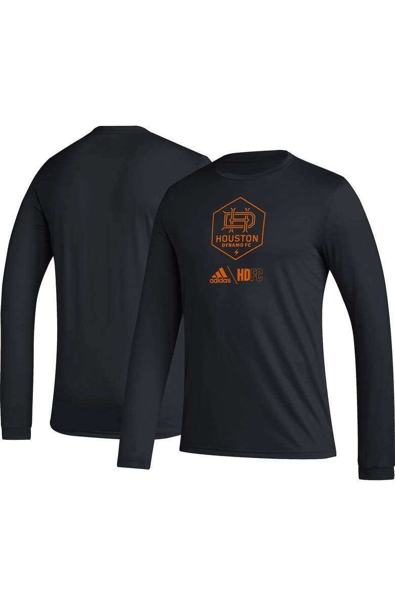 adidas Men's adidas Black Houston Dynamo FC Icon AEROREADY Long Sleeve T-Shirt, Main, color,