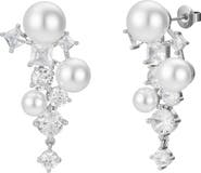 Untamed Petals Alexandra Pearl and Crystal Drop Earrings