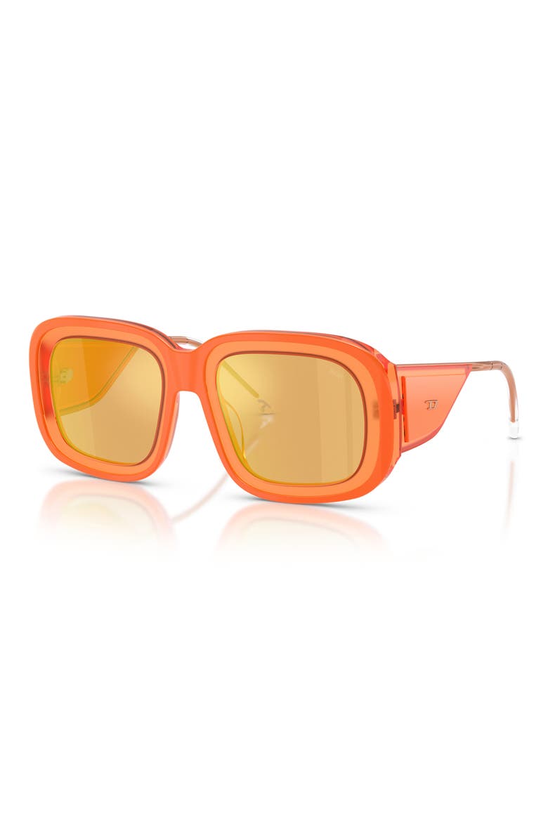 52mm Square Sunglasses, Alternate, color, BILAYER METAL ORANGE / ORANGE