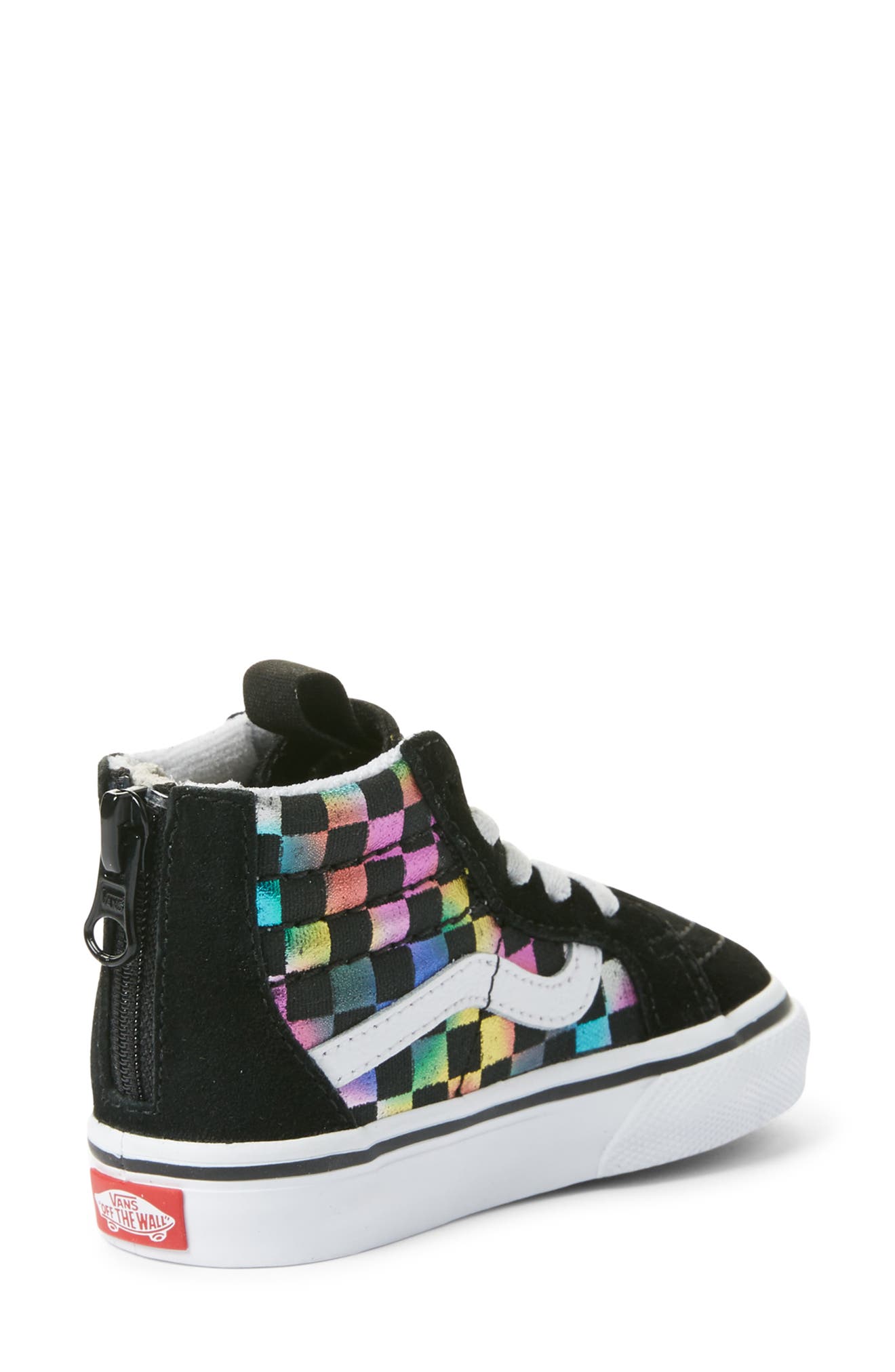 Vans SK8-Hi Zip Iridescent Check Sneaker, Alternate, color, 