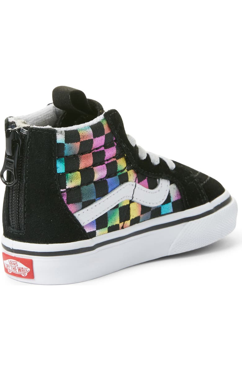 Vans SK8-Hi Zip Iridescent Check Sneaker, Alternate, color,