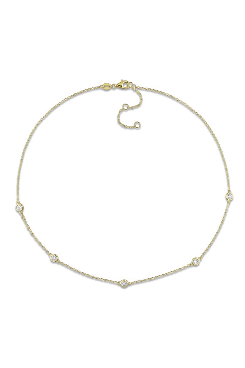 1 CTW Lab-Grown Diamond Station Necklace, Alternate, color, Yellow-Plated