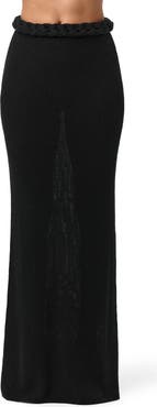 Naked Wardrobe Braided Waist Maxi Sweater Skirt