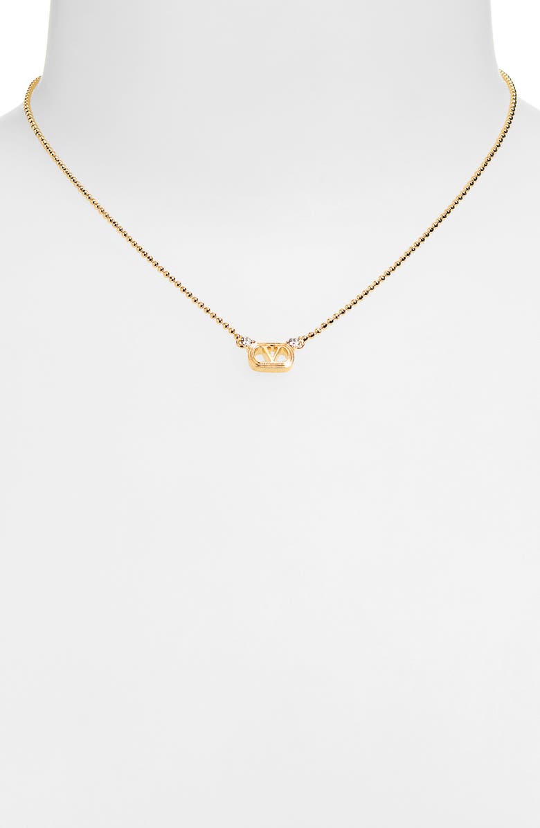 Valentino Garavani Ovalette Pendant Necklace, Alternate, color, Gold