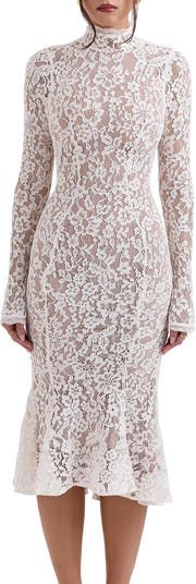 Sophia Long Sleeve Lace Midi Dress