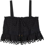 Ramy Brook Amina Tiered Cotton Eyelet Cover-Up Shirt