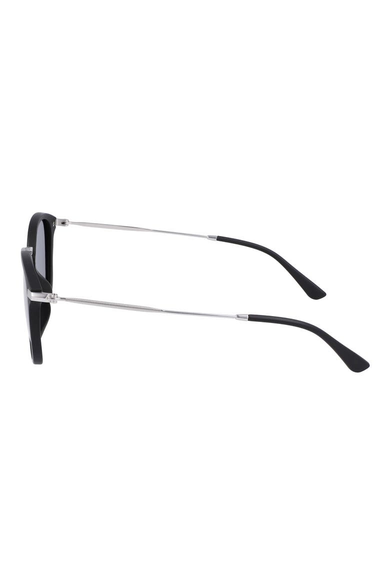 50mm Polarized Round Sunglasses, Alternate, color, BLACK