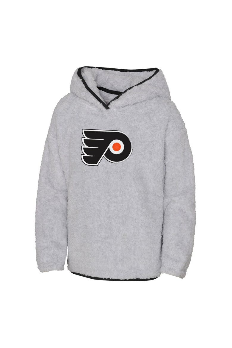 Girls Youth Heather Gray Philadelphia Flyers Ultimate Teddy Fleece Pullover Hoodie, Alternate, color, Heather Gray