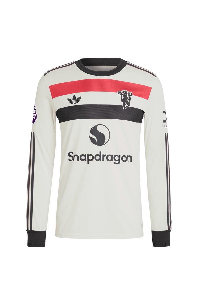 adidas Originals Men's adidas Originals Bruno Fernandes Cream Manchester United 2024/25 Third Authentic Long Sleeve Jersey, Alternate, color,