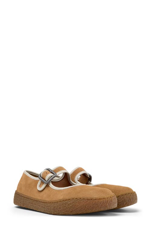 Camper Peu Terreno Buckle-strap Suede Ballet Flats In Brown