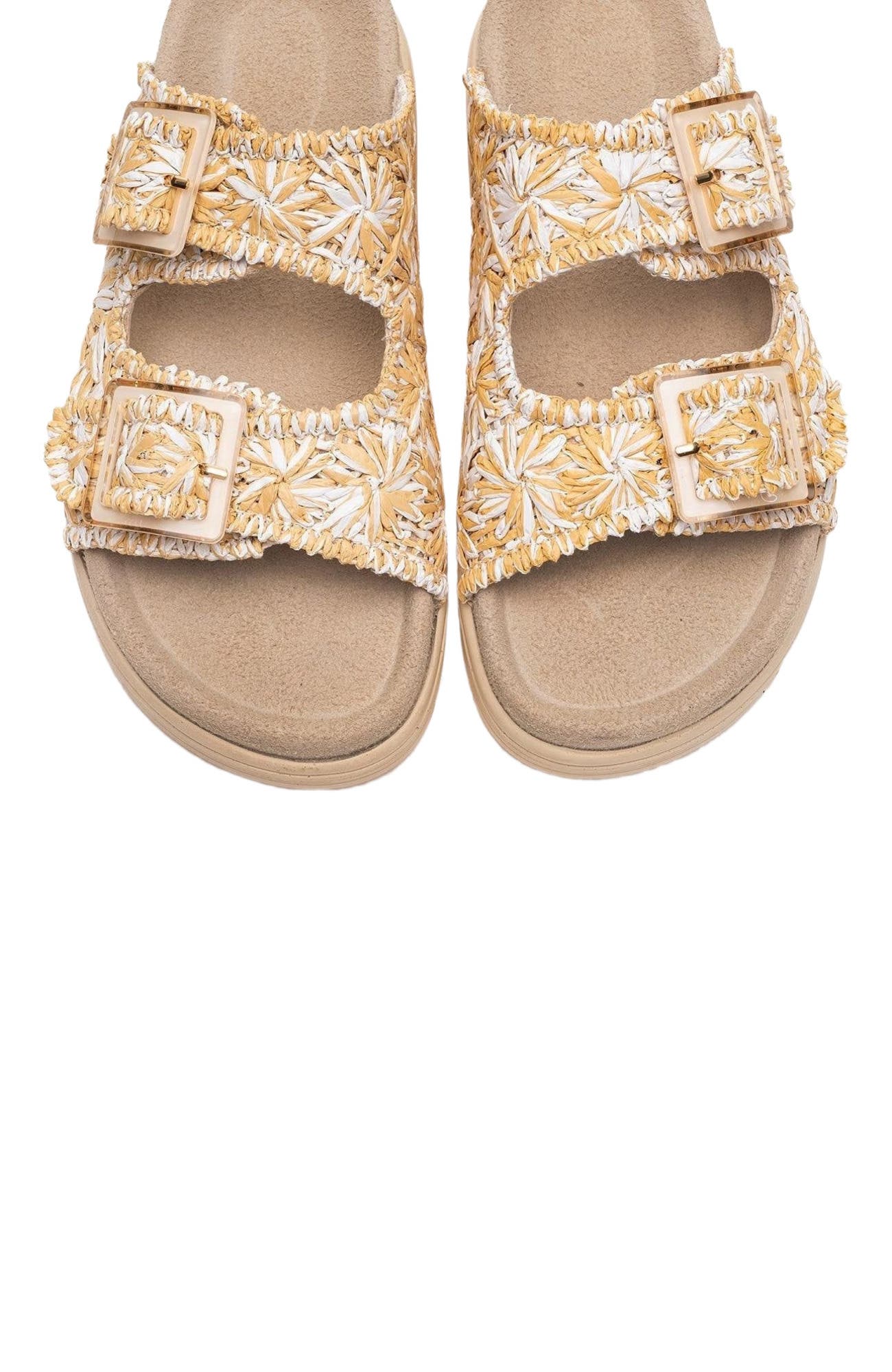 Milana Leather Double-Strap Sandal, Alternate, color, Beige Leather