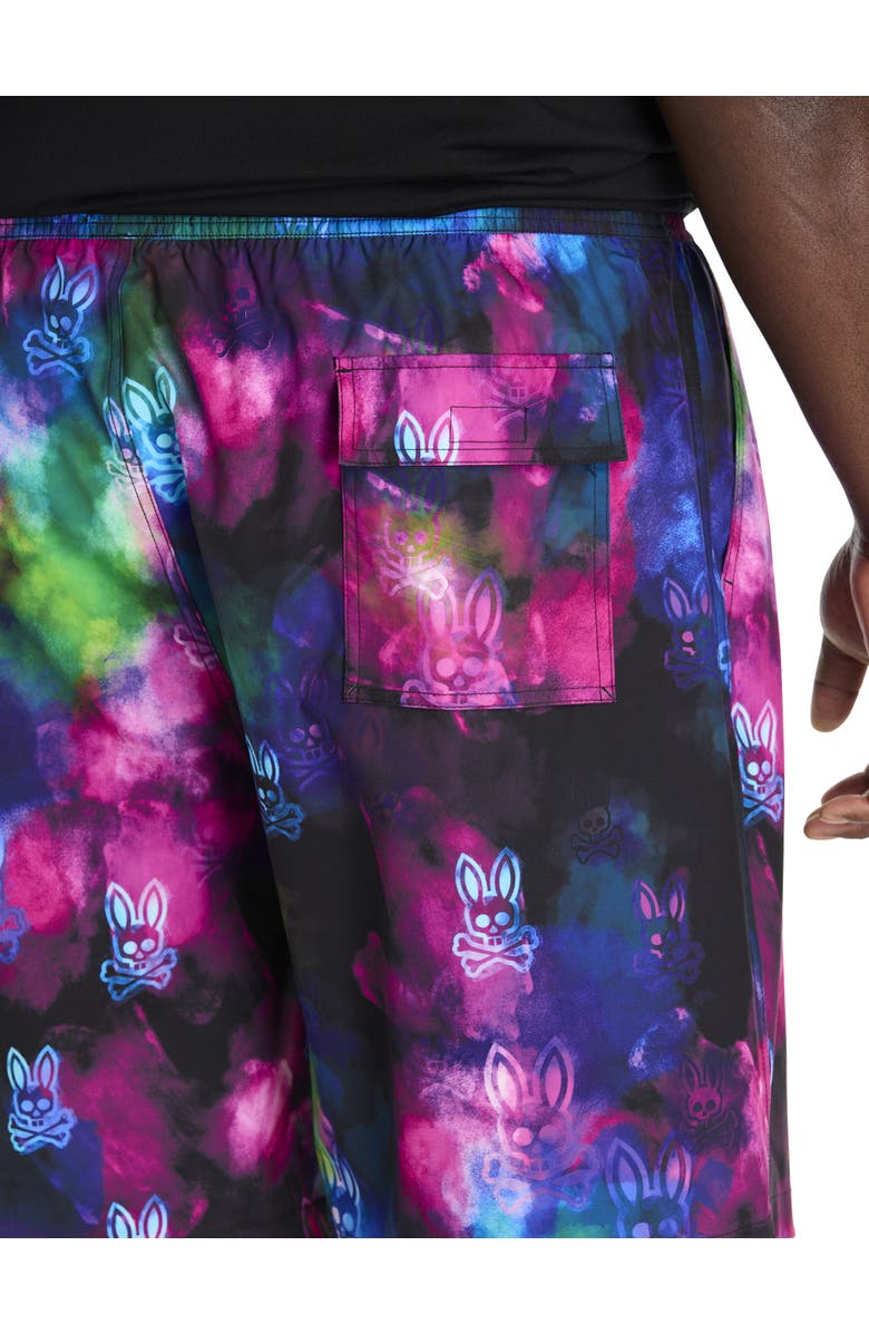 Psycho Bunny Big & Tall Dokos Swim Trunks, Alternate, color, Black