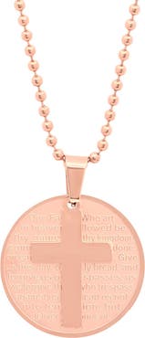 STEELTIME Lord's Prayer Cross Pendant Necklace