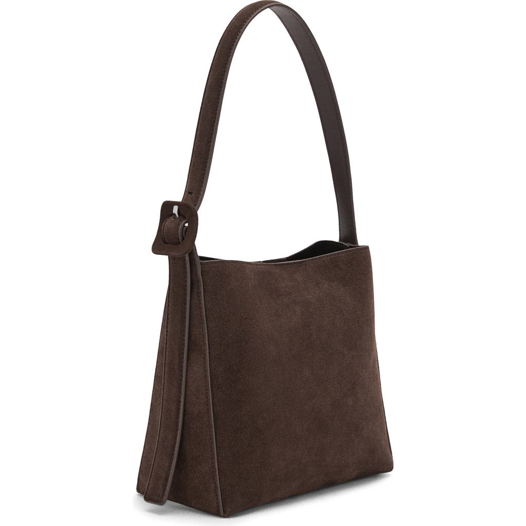 Mango Suede Shopper Bag In Brown