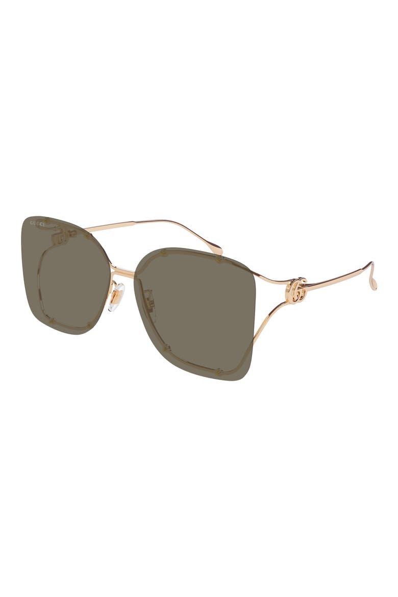 60mm Square Sunglasses, Alternate, color, GOLD
