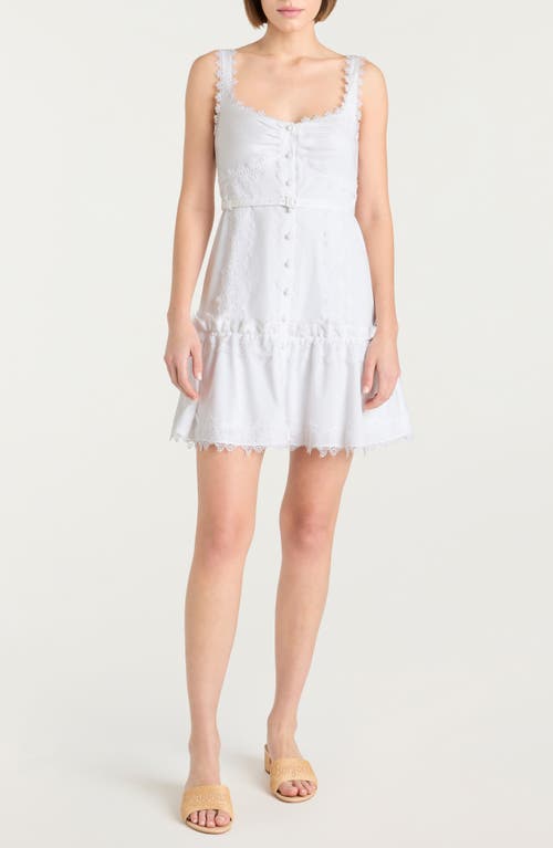 Cinq À Sept Aziza Embellished Button-front Mini Dress In White