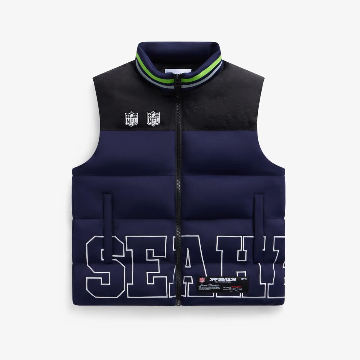 Off Season Unisex  College Navy Seattle Seahawks Team Puffer Vest In Blue