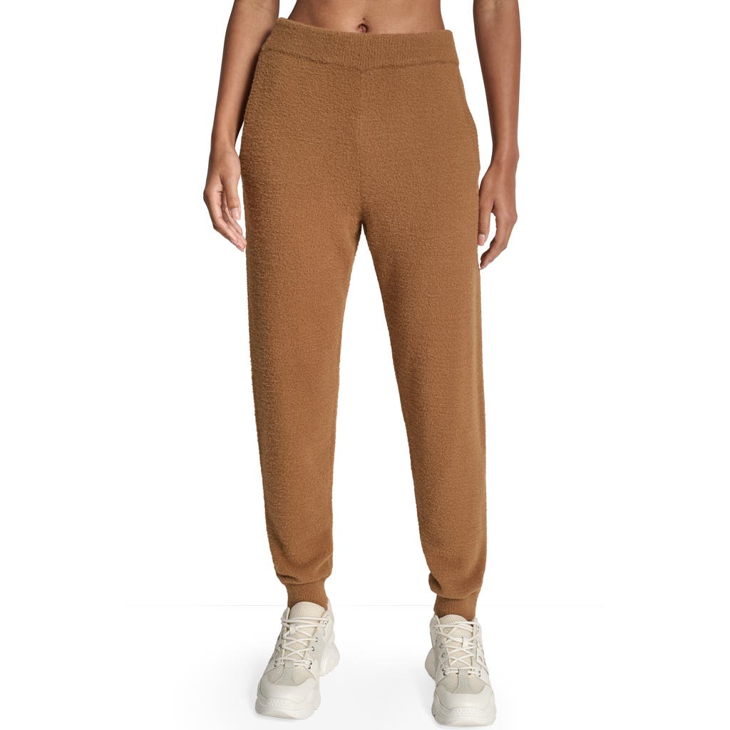 Dkny Women's Feather Yarn Tonal Jogger In Brown