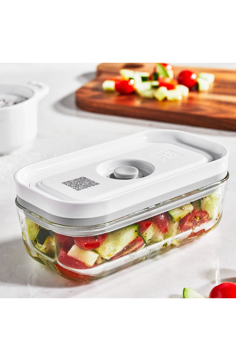 ZWILLING Fresh & Save 4-Piece Glass Container & Vacuum Pump Set, Alternate, color, Clear