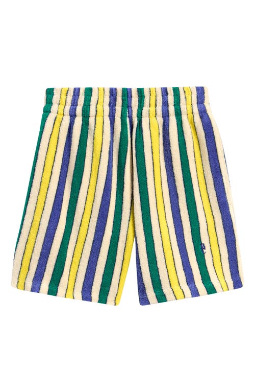 Bobo Choses Striped Cotton Terry Shorts In Off White