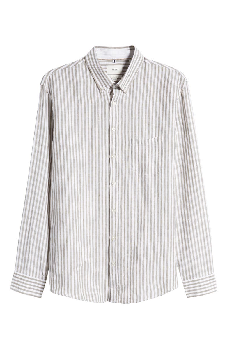 Brax Men's Daniel Stripe Linen Button-Up Shirt, Alternate, color,