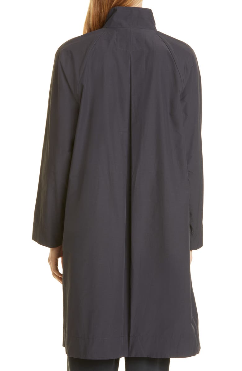Eileen Fisher Stand Collar Organic Cotton & Nylon Coat, Alternate, color, 